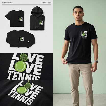 Custom Tennis Lover Sweatshirt, Love Tennis Hoodie & Minimalist T-Shirt | Cute Tennis Team Apparel | Gift for Tennis Player, Coach or Mom