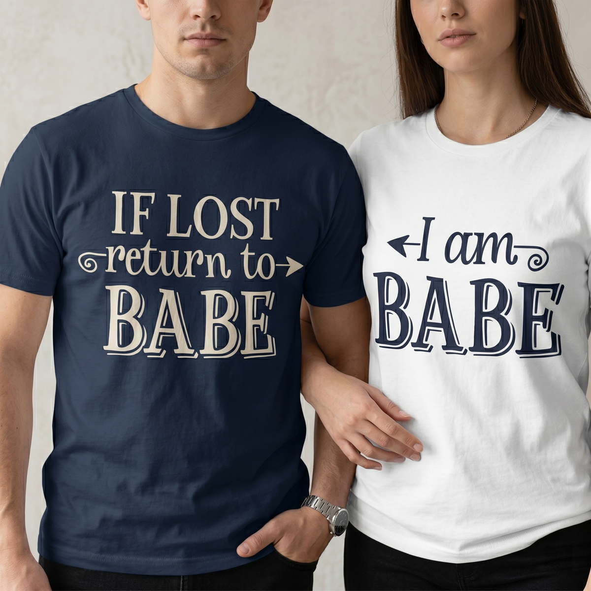 Custom Matching Couples Sweatshirts, Personalized If Lost Return to Babe Hoodie, Funny Couple Gift, Anniversary Crewneck