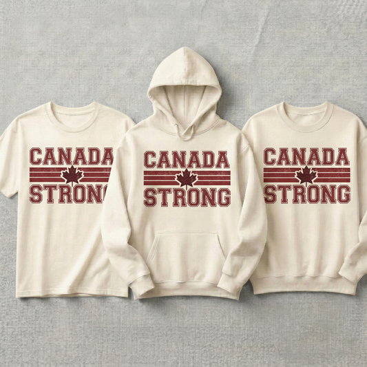 Custom Canada Strong Hoodie and Sweatshirt, Canada Strong T-shirt, Canadian Pride Apparel, Personalized Canada Gift