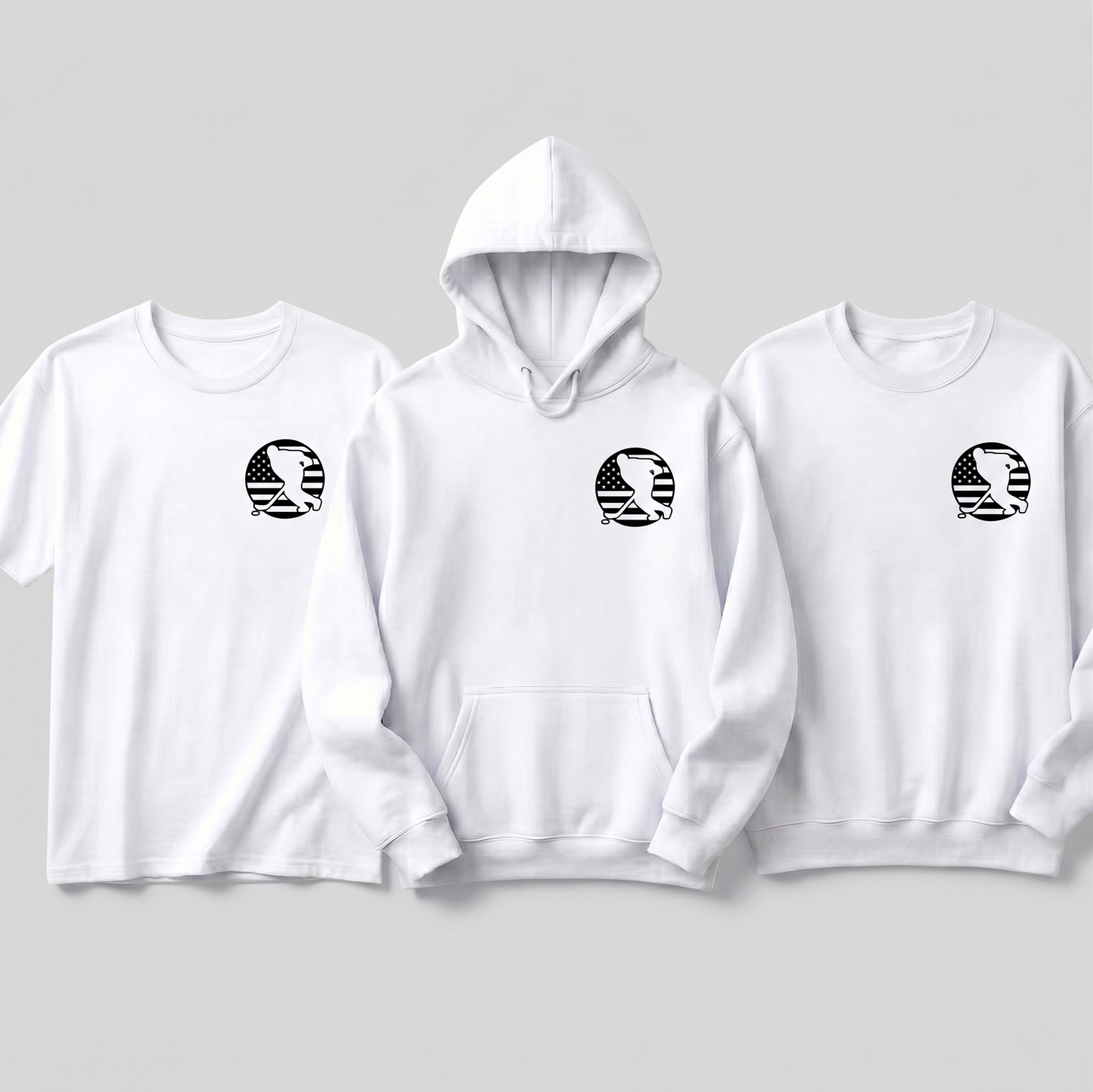 Custom USA Hockey Silhouette Hoodie, American Flag Hockey Sweatshirt & T-Shirt | Personalized Hockey Team Apparel