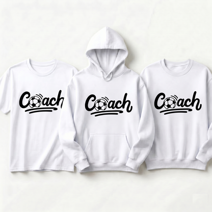 Custom Soccer Coach Shirt with Name, Personalized Soccer Coach Hoodie, Football Coach Sweatshirt, Coach Gift, Team Spirit Wear