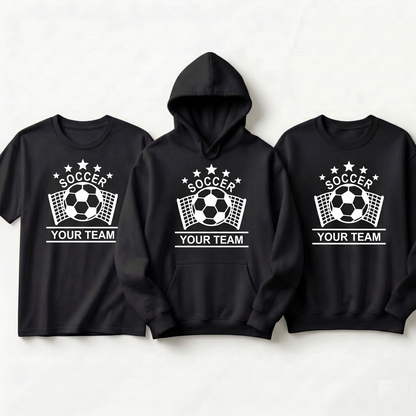 ustom Soccer Team Shirts, Personalized Soccer Hoodie, Soccer Sweatshirt, Custom Team Apparel, Soccer Mom Gift, Custom Soccer Coach Gift
