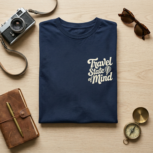 Custom Travel State of Mind Hoodie, Personalized Adventure Sweatshirt, Retro Wanderlust Hoodie, Travel Lover Gift, Custom Vacation Pullover