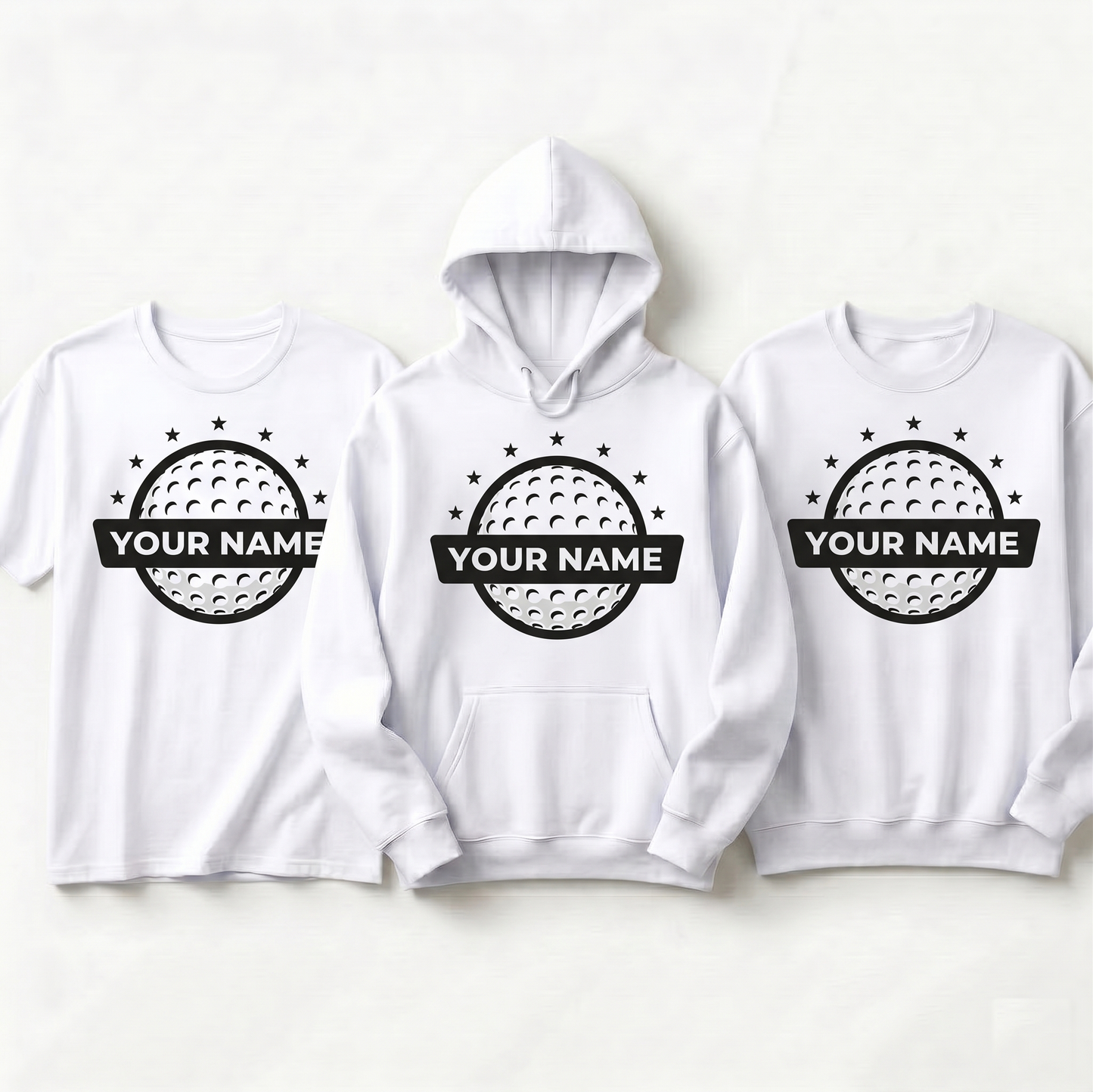 Custom Name Golf Shirt, Personalized Retro Golf Ball Hoodie, Minimalist Golfer Gift Sweatshirt, Vintage Country Club Apparel, Custom Tee