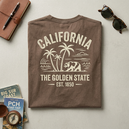 Custom California Hoodie - Vintage Golden State Sweatshirt - Retro PCH Road Trip Pullover - Personalized California Bear Hoodie