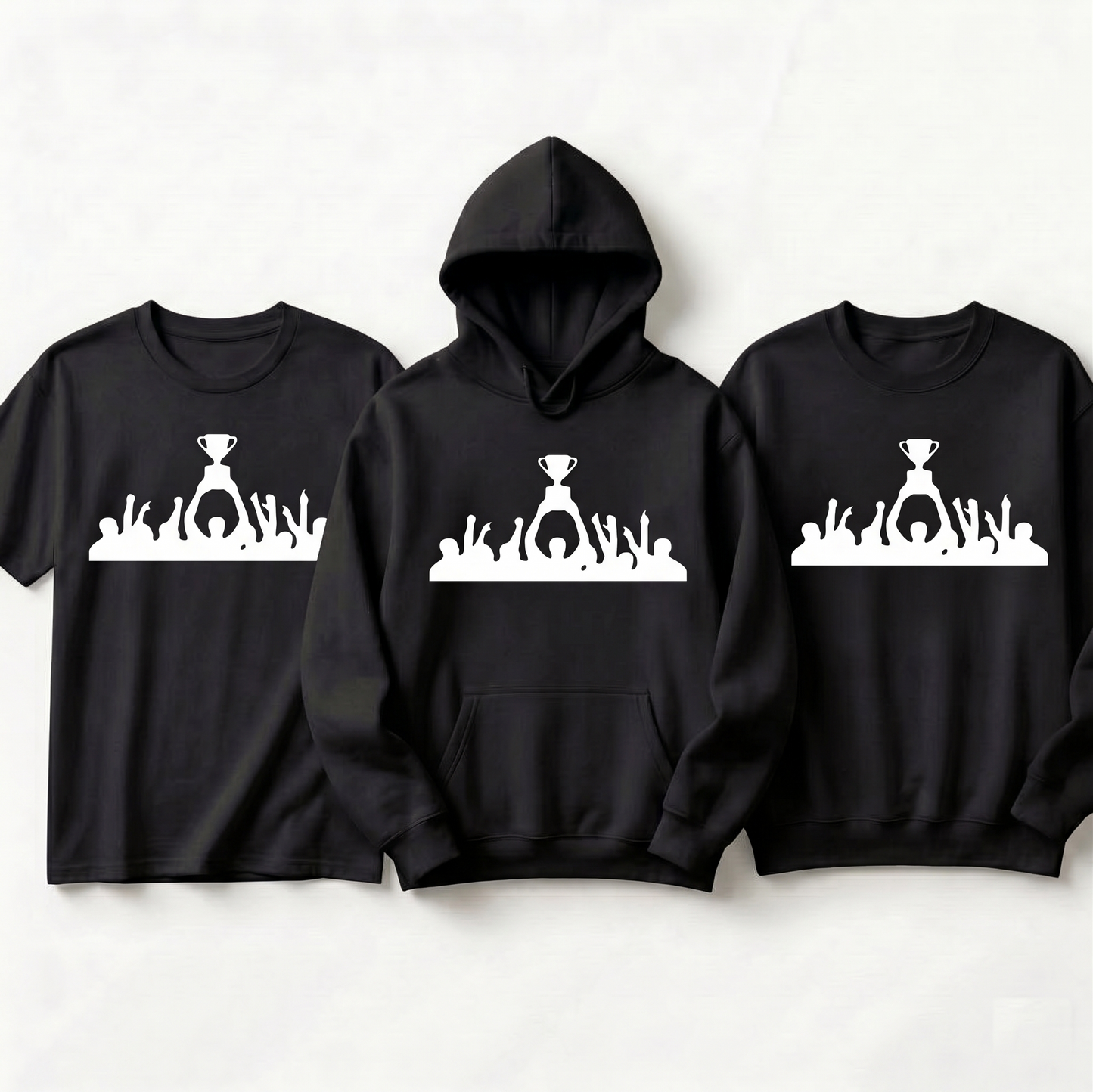 Custom Championship Trophy Hoodie, Personalized Victory Celebration Shirt, Game Day Champion Sweatshirt, Football Soccer Trophy Gear