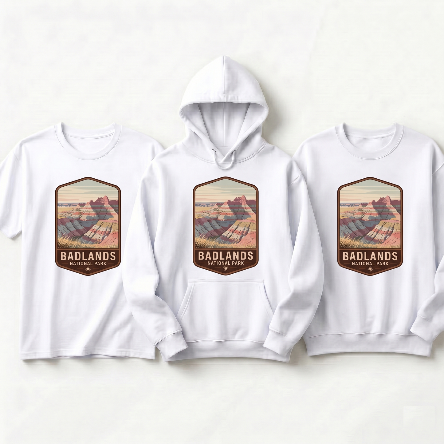 Custom Badlands National Park Shirt, Vintage South Dakota Hoodie, Retro Nature Sweatshirt, Personalized Hiking Gift, Badlands Badge Tee