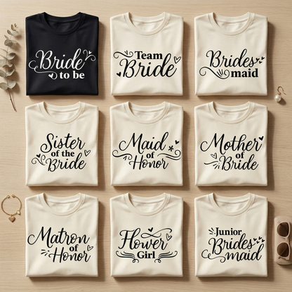 Custom Bachelorette Party Shirts, Personalized Bride Tee, Matching Bridesmaid Shirts, Mother of the Bride Gift, Bridal Party Squad Outfits