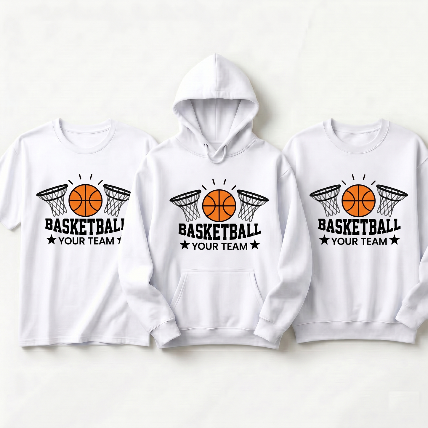 Custom Basketball Team Apparel - Personalized Basketball Hoodie, Sweatshirt, or T-Shirt - Custom Team Name Shirt, Basketball Coach Gift