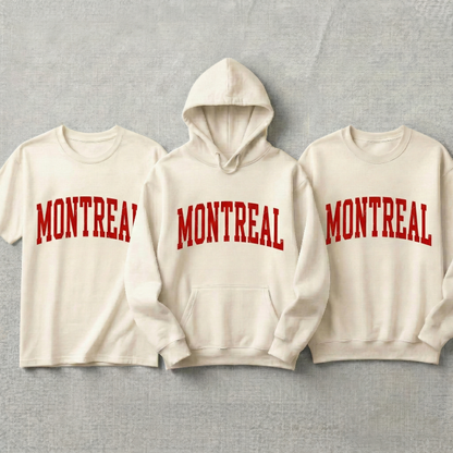 Custom Montreal Hoodie and Sweatshirt, Pink Montreal Varsity T-shirt, Minimalist Canada City Shirt, Personalized Montreal Gift