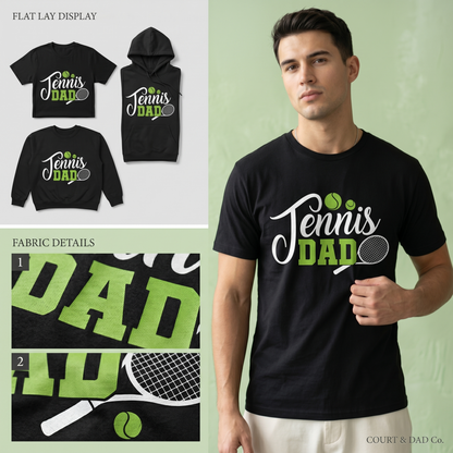 Custom Tennis Dad Shirt, Personalized Tennis Dad Hoodie, Father's Day Gift, Game Day Dad Sweatshirt, Personalized Sports Dad Apparel