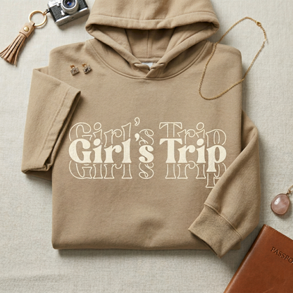 Custom Girl's Trip Shirt, Retro Bachelorette Party Tee, Personalized Weekend Getaway Shirt, 70s Style Group Travel Top