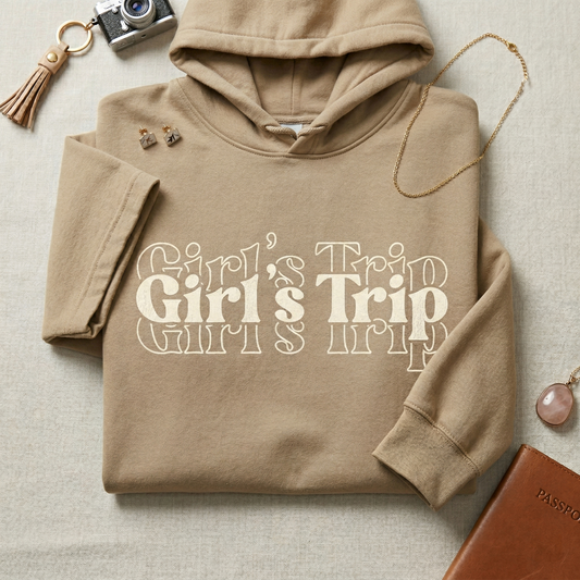 Custom Girl's Trip Shirt, Retro Bachelorette Party Tee, Personalized Weekend Getaway Shirt, 70s Style Group Travel Top