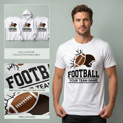 Custom Football Team Hoodie, Personalized Football Helmet Shirt, Custom Football Player Sweatshirt with Team Name, Football Mom Apparel