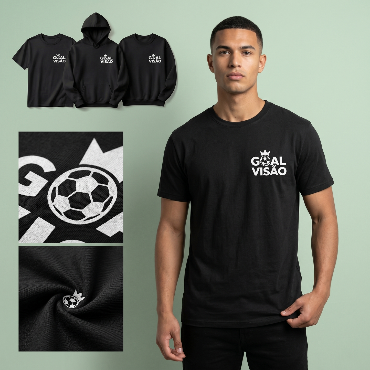 Custom Goal Soccer Hoodie - Personalized Soccer Crown Sweatshirt or T-Shirt - Custom Youth Soccer Team Gift - Goal Vision Football Apparel