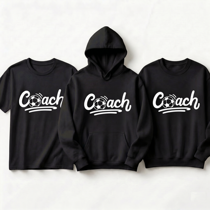 Custom Soccer Coach Shirt with Name, Personalized Soccer Coach Hoodie, Football Coach Sweatshirt, Coach Gift, Team Spirit Wear