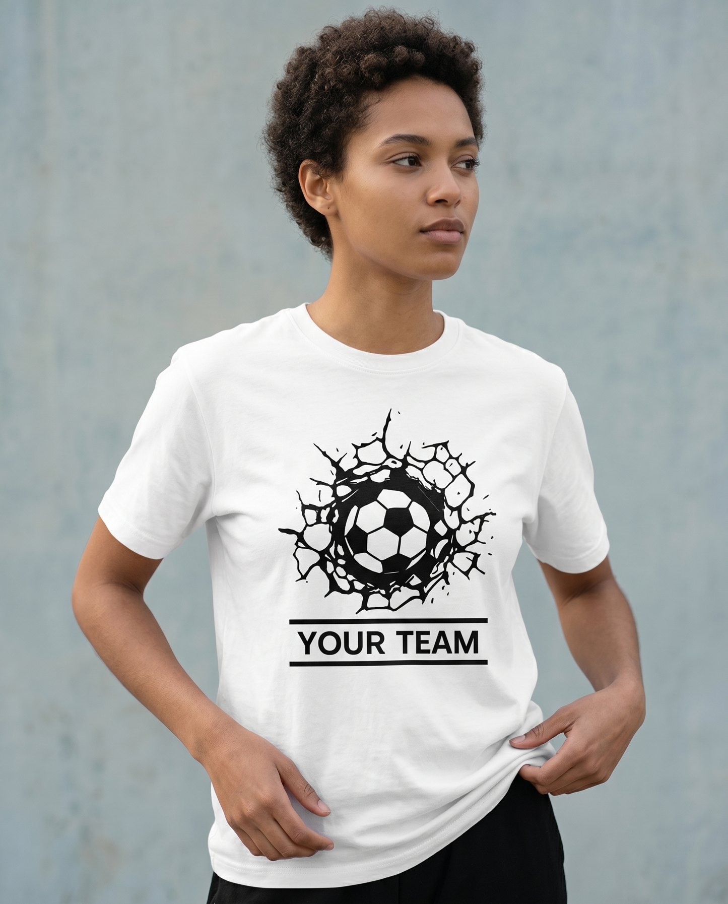 Custom Soccer Team Shirts, Personalized Soccer Hoodie, Cracked Wall Soccer Sweatshirt, Custom Team Spirit Apparel, Matching Soccer Team Gear