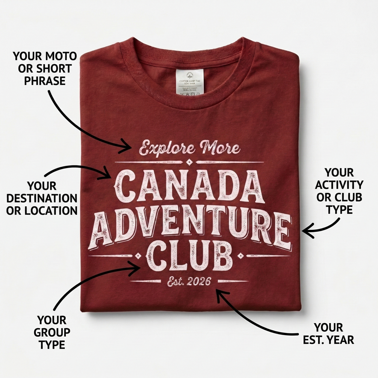 Custom Adventure T-Shirt, Personalized Outdoors Club Shirt, Custom Family Vacation Shirt,Personalized Gift for Hikers, Est. 2026