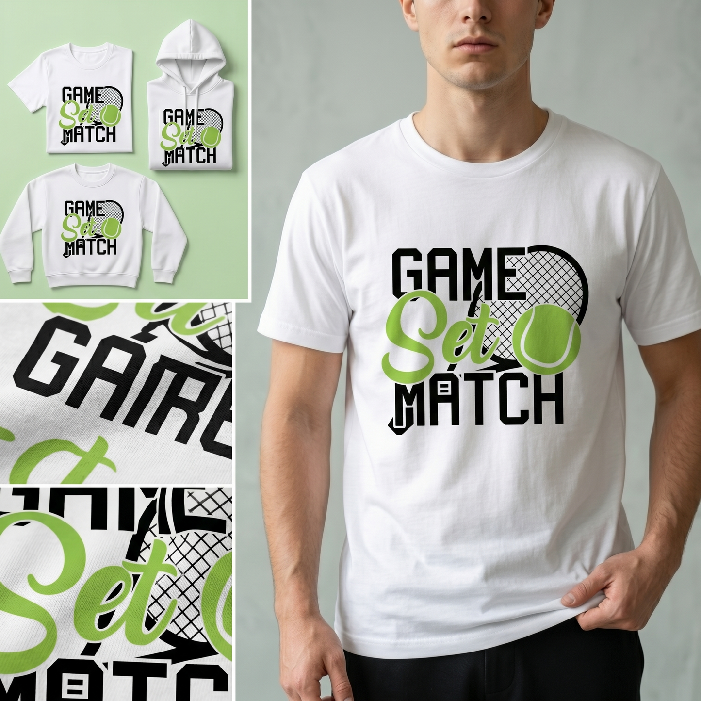 Custom Game Set Match Tennis Shirt, Personalized Tennis Mom Hoodie, Retro Tennis Ball Sweatshirt, Tennis Player Gift, Game Sports Apparel