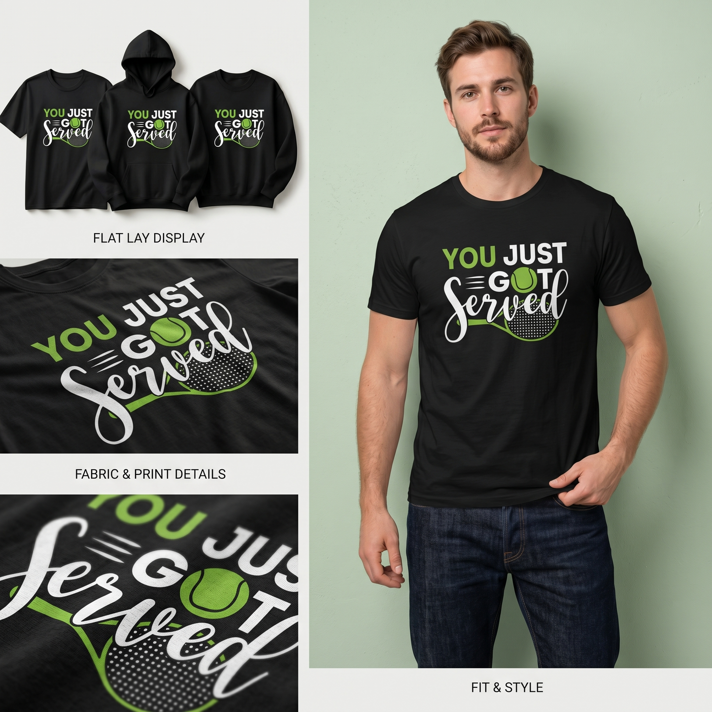 Custom You Just Got Served Tennis Shirt, Personalized Tennis Mom Hoodie, Tennis Player Gift, Game Day Sweatshirt, Customized Tennis Team