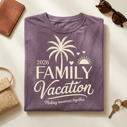 Custom Family Vacation 2026 Shirt, Personalized Making Memories Together Tee, Matching Tropical Family Trip Shirts, Summer Beach Cruise Tee