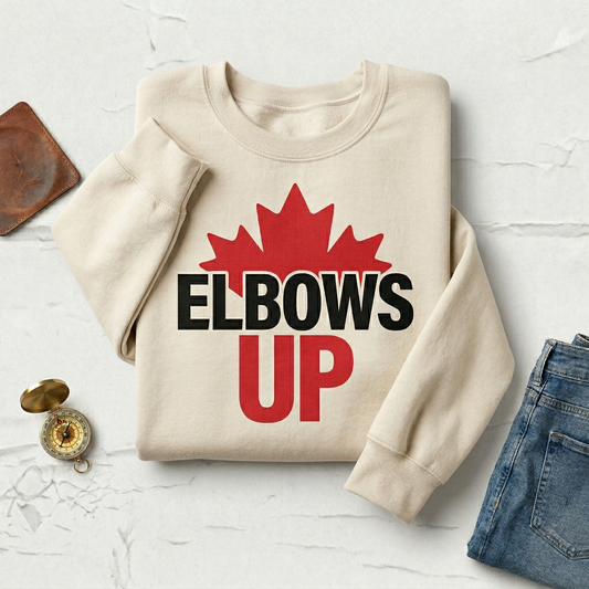 Elbows Up Hoodie, Custom Canadian Hockey Sweatshirt, Maple Leaf Sports Apparel, Canada Game Day Shirt, Personalized Hockey Fan Gift