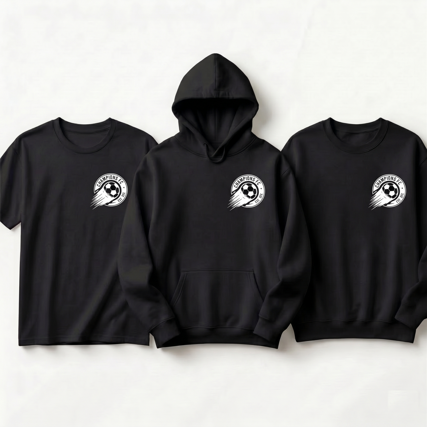 Custom Football Club Gift - Champions Soccer Ball Apparel - Personalized Youth Soccer Hoodie - Soccer Coach Gift - Gameday Team Wear
