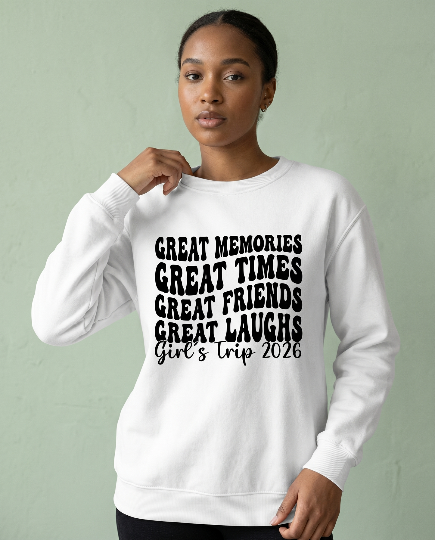 Custom Girls Trip 2026 Shirt, Great Memories Great Times Retro Sweatshirt, Personalized Matching Vacation Hoodie, Girls Weekend Group Tee