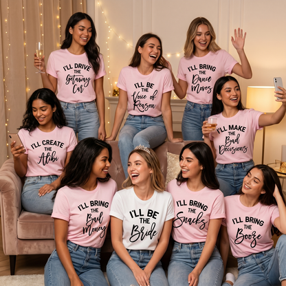 Custom Bachelorette Party Shirts, Funny Bride Squad T-Shirts,Personalized Bridesmaid Gifts, Matching Party Tees, Funny Wedding Party Shirts