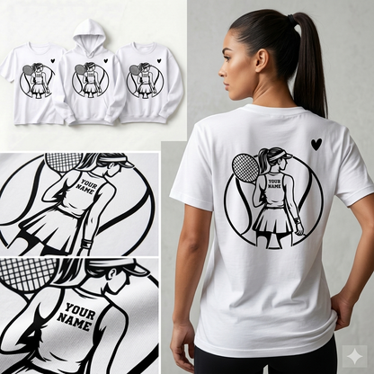 Custom Tennis Name Sweatshirt, Personalized Tennis Player Girl Crewneck, Tennis Lover Gift for Her, Custom Sports Name Pullover