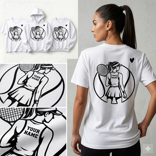 Custom Tennis Name Sweatshirt, Personalized Tennis Player Girl Crewneck, Tennis Lover Gift for Her, Custom Sports Name Pullover