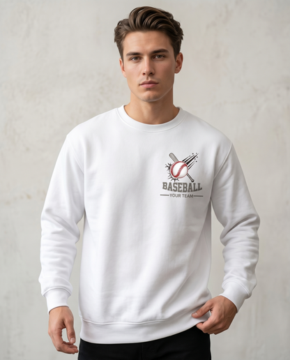 Custom Baseball Sweatshirt - Personalized Baseball Team Crewneck - Baseball Gift - Sports Fan Graphic Pullover - Custom Baseball Sweater