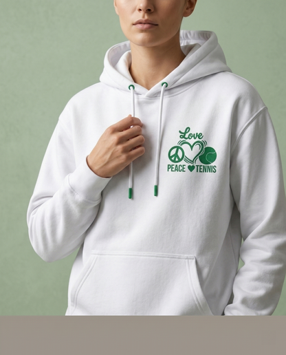 Custom Peace Love Tennis Shirt, Retro Tennis Hoodie, Personalized Tennis Lover Sweatshirt, Cute Sports Gift for Her, Tennis Team Apparel