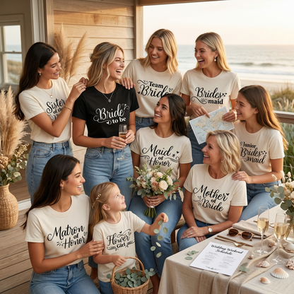Custom Bachelorette Party Shirts, Personalized Bride Tee, Matching Bridesmaid Shirts, Mother of the Bride Gift, Bridal Party Squad Outfits