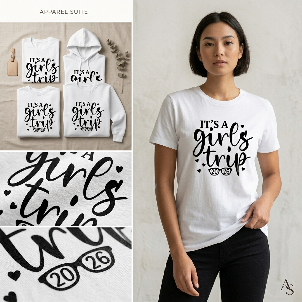 Custom It's a Girls Trip 2026 Shirt, Personalized Matching Girls Vacation Hoodie, Weekend Getaway Crewneck, Bachelorette Group Trip Tee