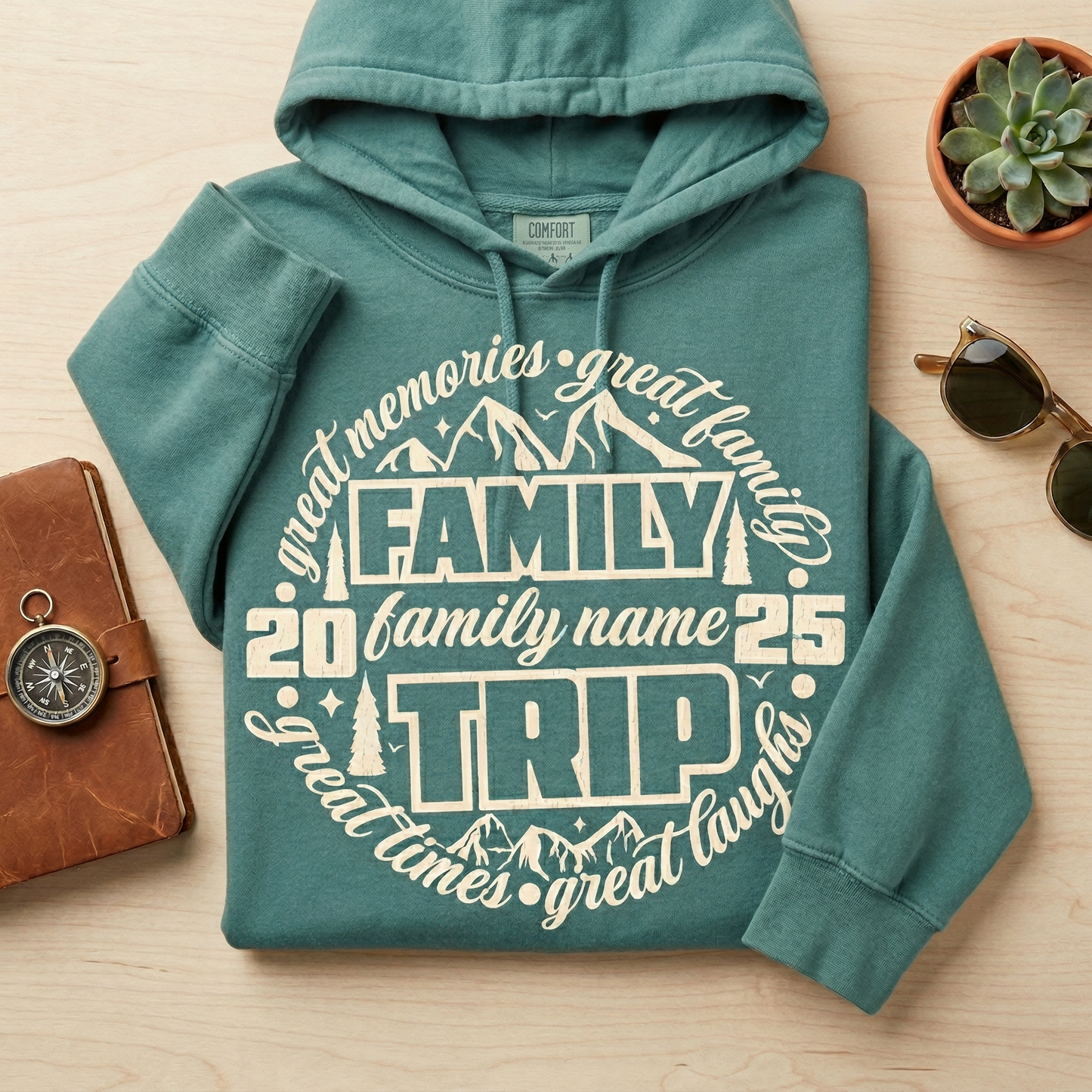 Custom Family Trip 2026 Sweatshirt, Personalized Family Name Mountain Crewneck, Matching Family Vacation Pullover, Great Memories Trip Gift