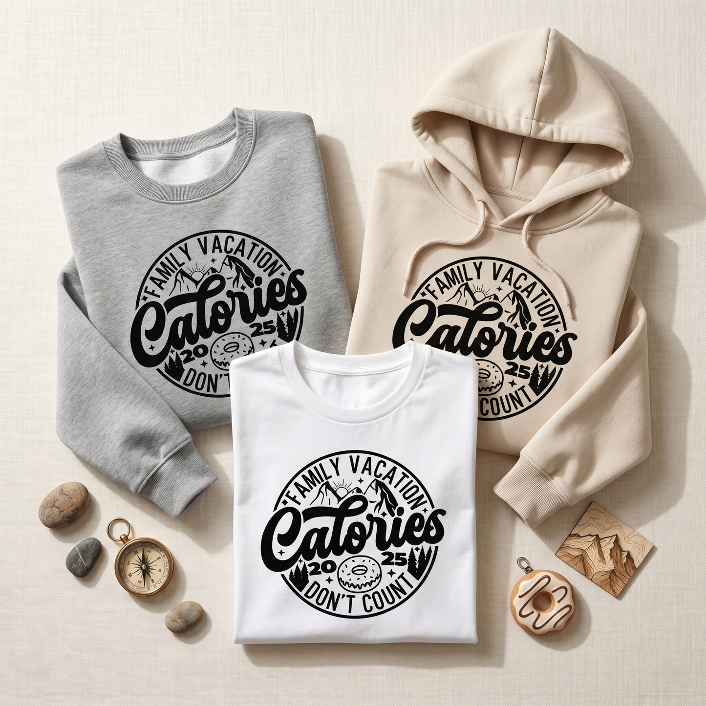 Custom Family Vacation 2026 Shirt, Calories Don't Count Matching Family Trip Hoodie, Personalized Group Travel Sweatshirt, Vacation Gift