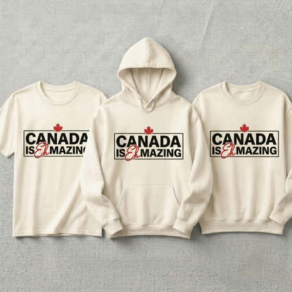 Custom Canada is Eh-Mazing Hoodie, Funny Canada Pun Sweatshirt, Personalized Canadian Pride Pullover, Retro Canada Souvenir