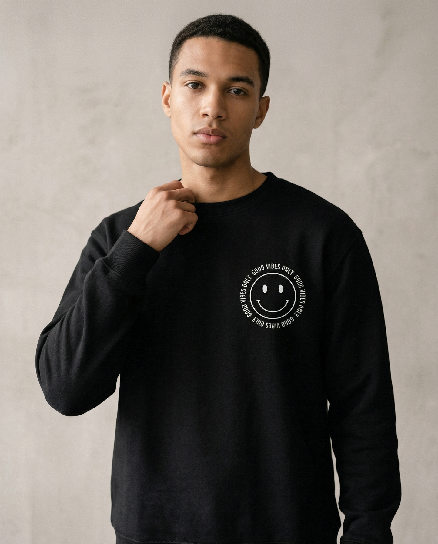 Custom Good Vibes Only Smiley Face Shirt, Retro Aesthetic Hoodie, Personalized Happy Face Sweatshirt, Positivity Gift, Minimalist Tee