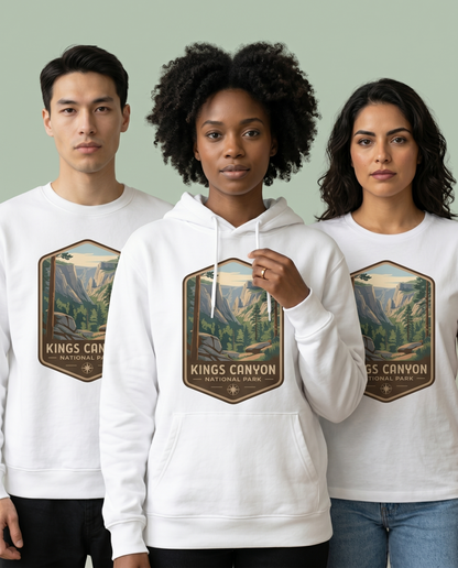 Custom Kings Canyon National Park Shirt, Vintage California Hoodie, Retro Mountain Sweatshirt, Hiking Gift, Sierra Nevada Badge Tee