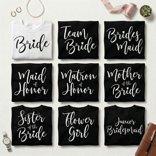 Custom Bridal Party Shirts, , Custom Wedding Party Outfits, Matching Bridal Apparel, Wedding Party Gift, Personalized Bride Top.