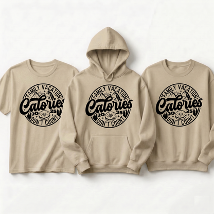 Custom Family Vacation 2026 Shirt, Calories Don't Count Matching Family Trip Hoodie, Personalized Group Travel Sweatshirt, Vacation Gift