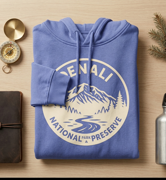 Custom Denali National Park Hoodie - Vintage Alaska Sweatshirt - Retro Denali National Preserve Pullover - Personalized Nature Gift