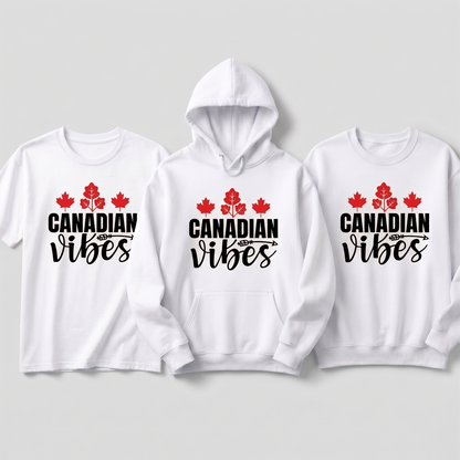 Canadian Vibes Sweatshirt, Custom Maple Leaf Shirt, Personalized Canada Day Hoodie, Matching Family Vacation Tees