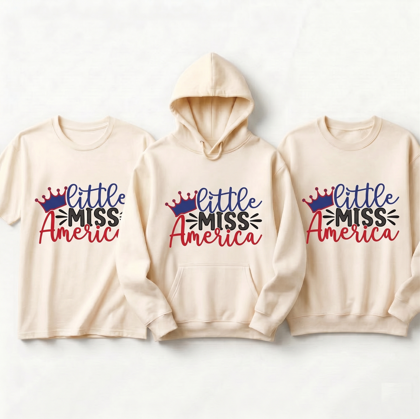 Custom Little Miss America Shirt, Personalized Fourth of July Kids Hoodie, Retro Patriotic Youth Sweatshirt, 4th of July Toddler Outfit