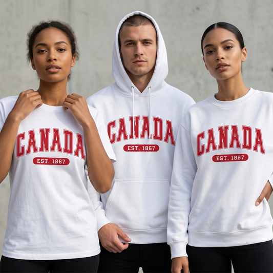 Custom Canada Varsity Sweatshirt, Personalized Canada Hoodie, Retro Collegiate Canada T-Shirt, Canada Est 1867 Gift, Canada Souvenir Apparel