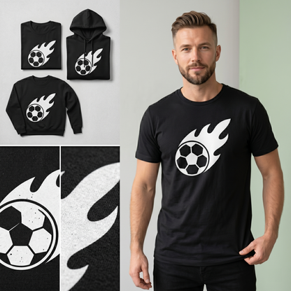 Custom Flaming Soccer Ball Shirt, Personalized Soccer Team Hoodie, Soccer Ball Sweatshirt, Soccer Player Gift, Customized Sports Apparel
