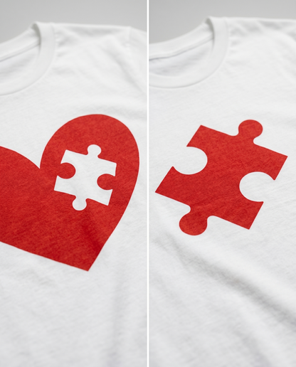 Matching Couple Shirts, Custom Heart Puzzle Piece T-Shirt, Valentines Day Gift for Boyfriend Girlfriend, Anniversary Couple Hoodies