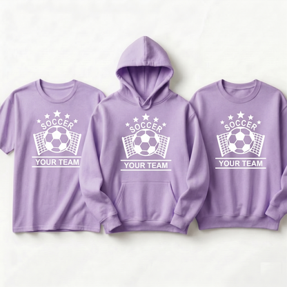 ustom Soccer Team Shirts, Personalized Soccer Hoodie, Soccer Sweatshirt, Custom Team Apparel, Soccer Mom Gift, Custom Soccer Coach Gift