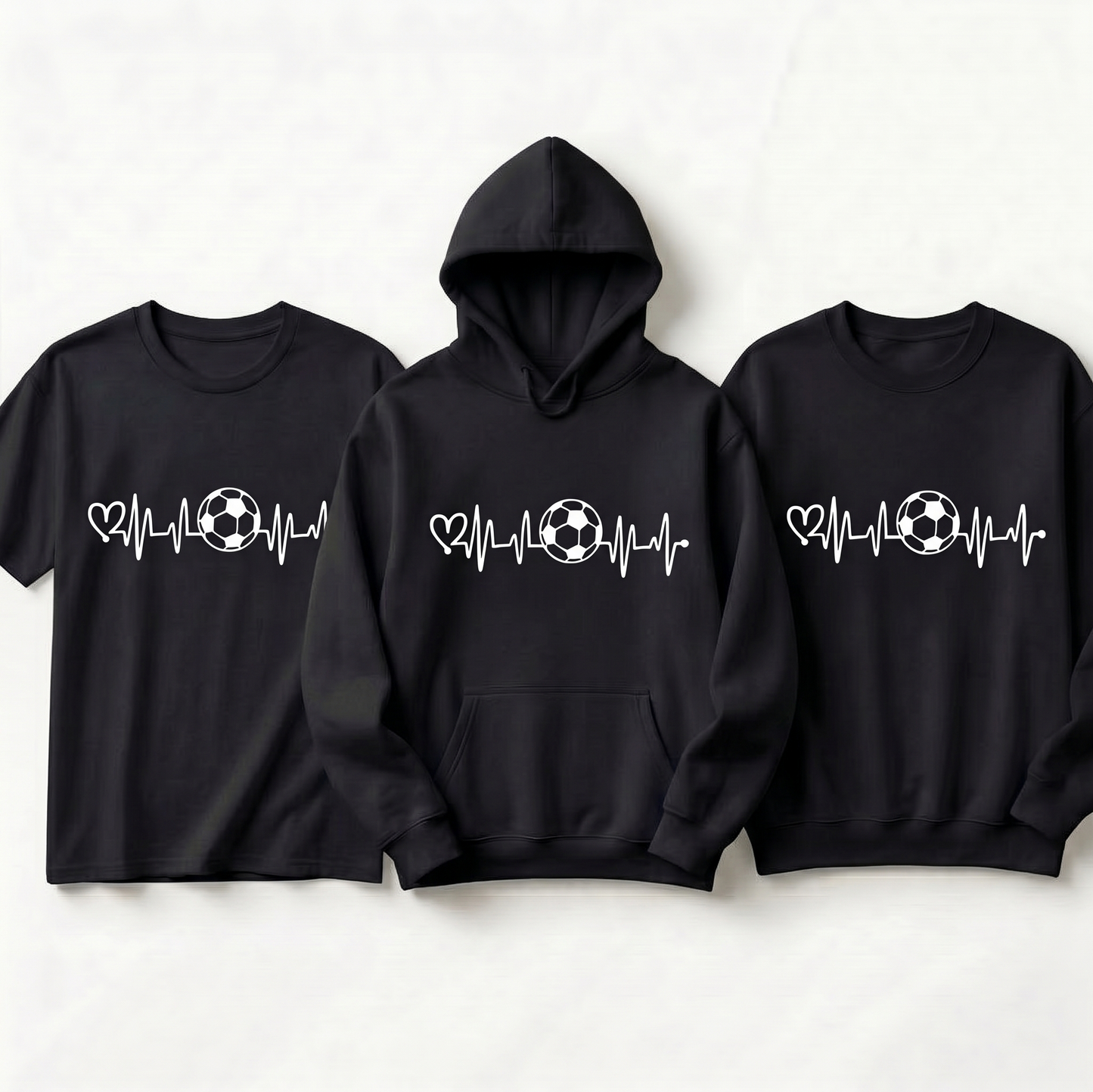 Soccer Heartbeat Shirt with Custom Name, Personalized Soccer Life Hoodie, Football Sweatshirt, Soccer Player Gift, Customized Team Apparel